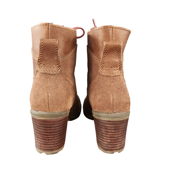 Born Brown Suede Lace Up Heeled Ankle Boots Brown Women Size 8.5 / 40 Shoes - Picture 4 of 11